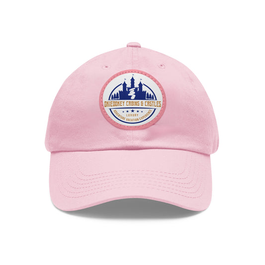 🎀 Okie Dokey Patch Logo Cap – Pink & Grey Edition