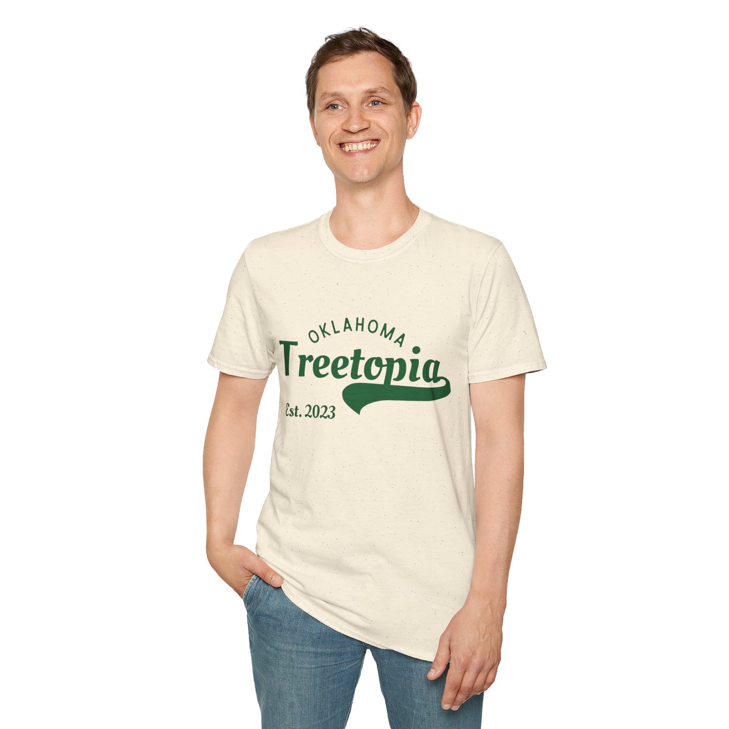 Treetopia Treehouse Tee – Unisex Softstyle Shirt for Nature Lovers | Oklahoma