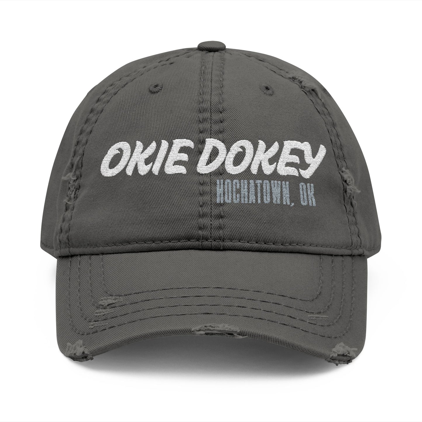Okie Dokey! Distressed Dad Hat (Embroidery)