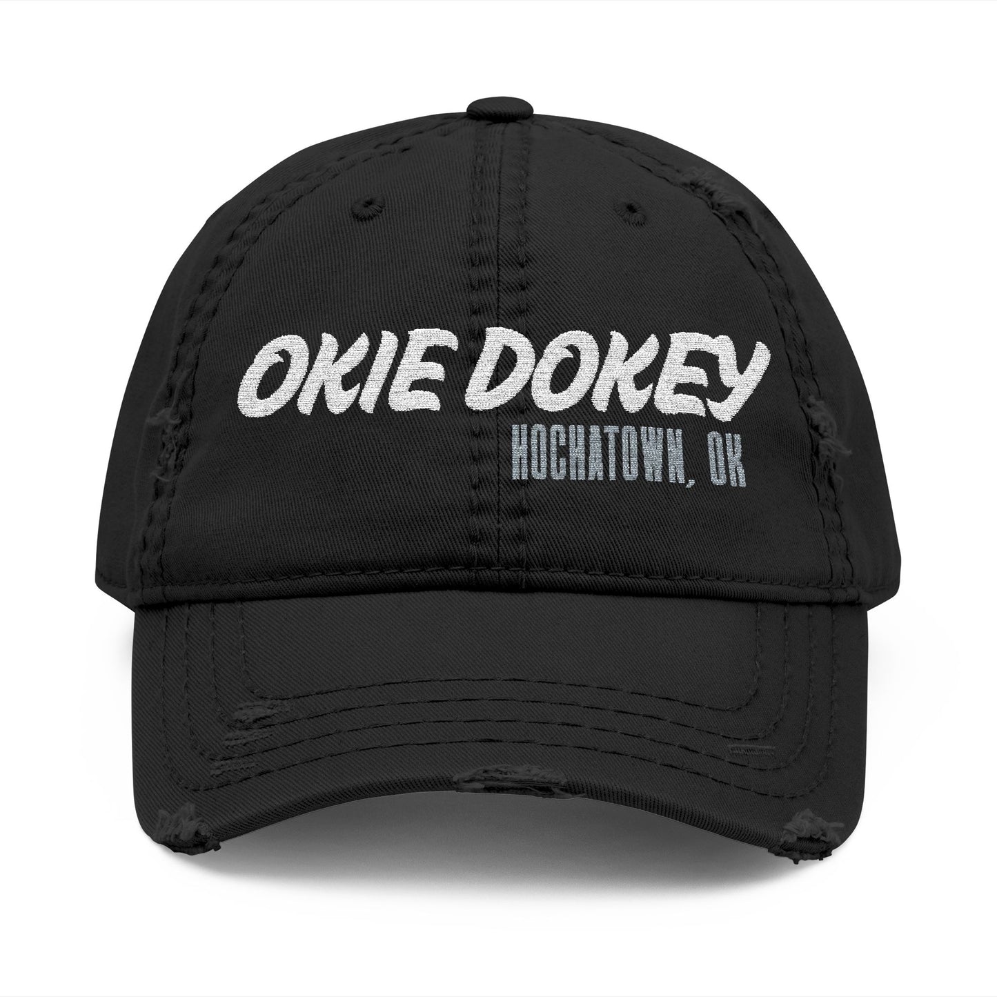 Okie Dokey! Distressed Dad Hat (Embroidery)