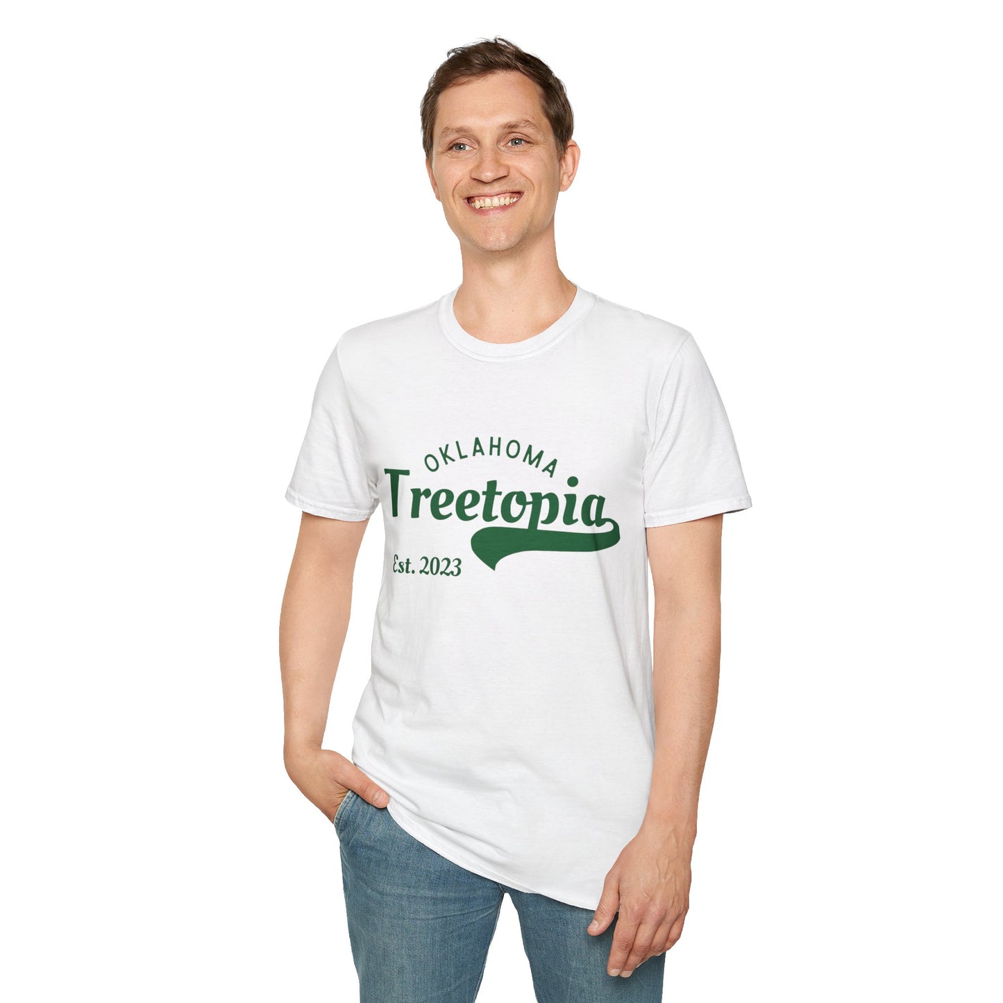 Treetopia Treehouse Tee – Unisex Softstyle Shirt for Nature Lovers | Oklahoma