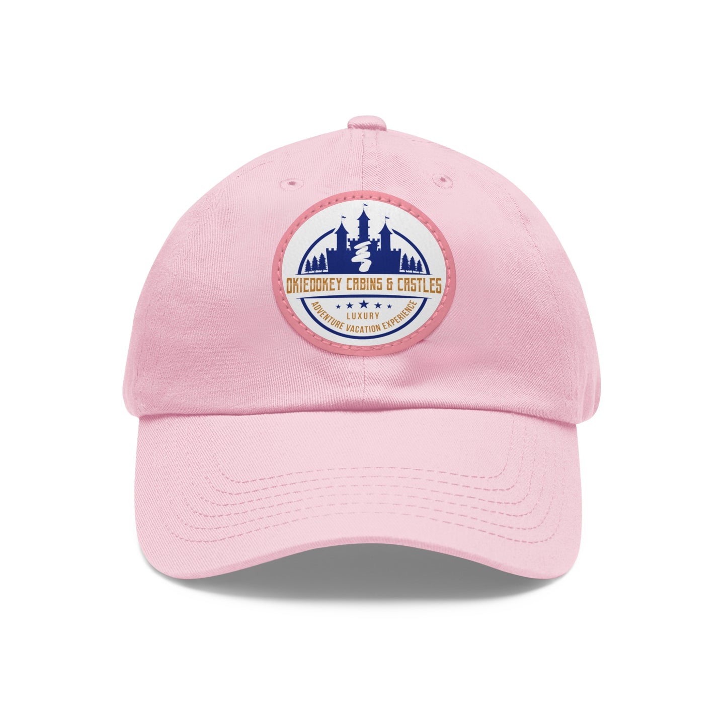 🎀 Okie Dokey Patch Logo Cap – Pink & Grey Edition