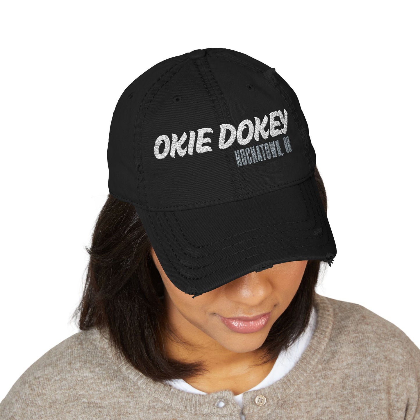 Okie Dokey! Distressed Dad Hat (Embroidery)