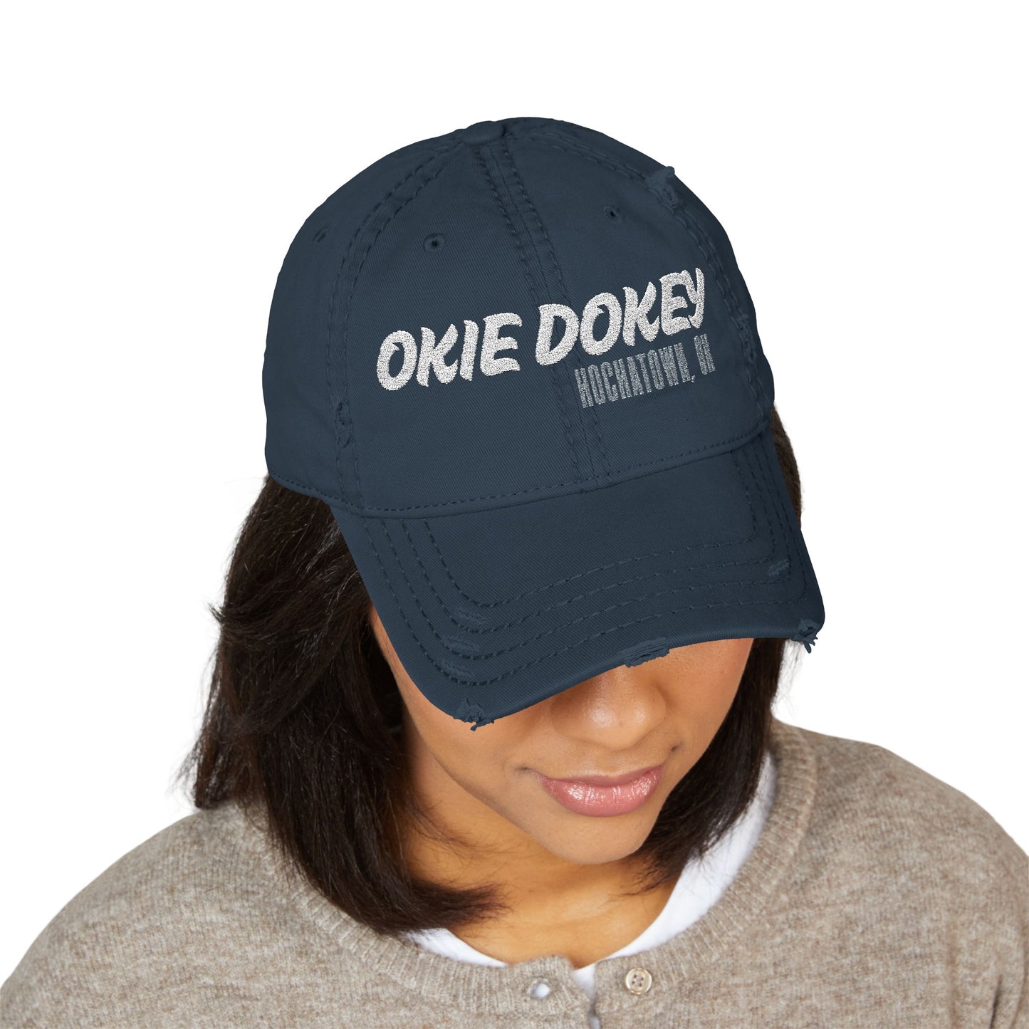 Okie Dokey! Distressed Dad Hat (Embroidery)