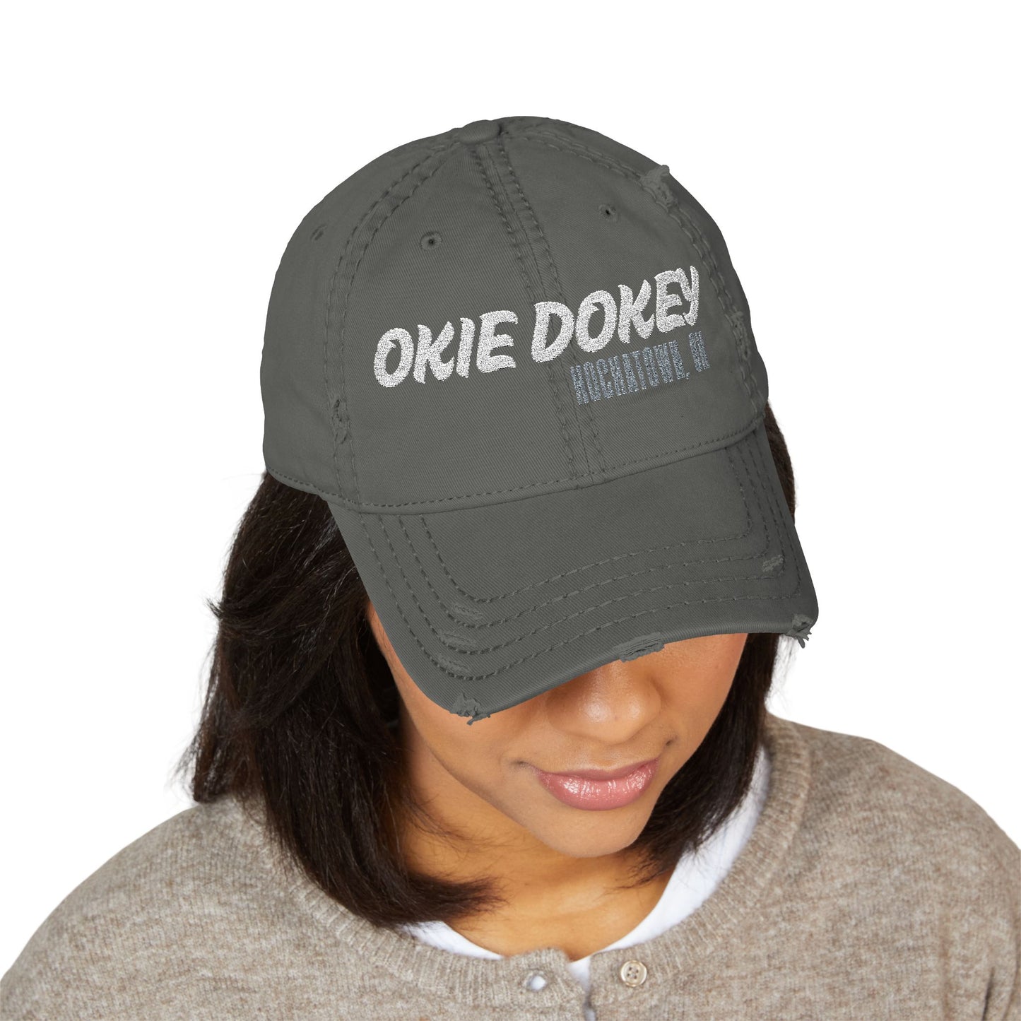 Okie Dokey! Distressed Dad Hat (Embroidery)