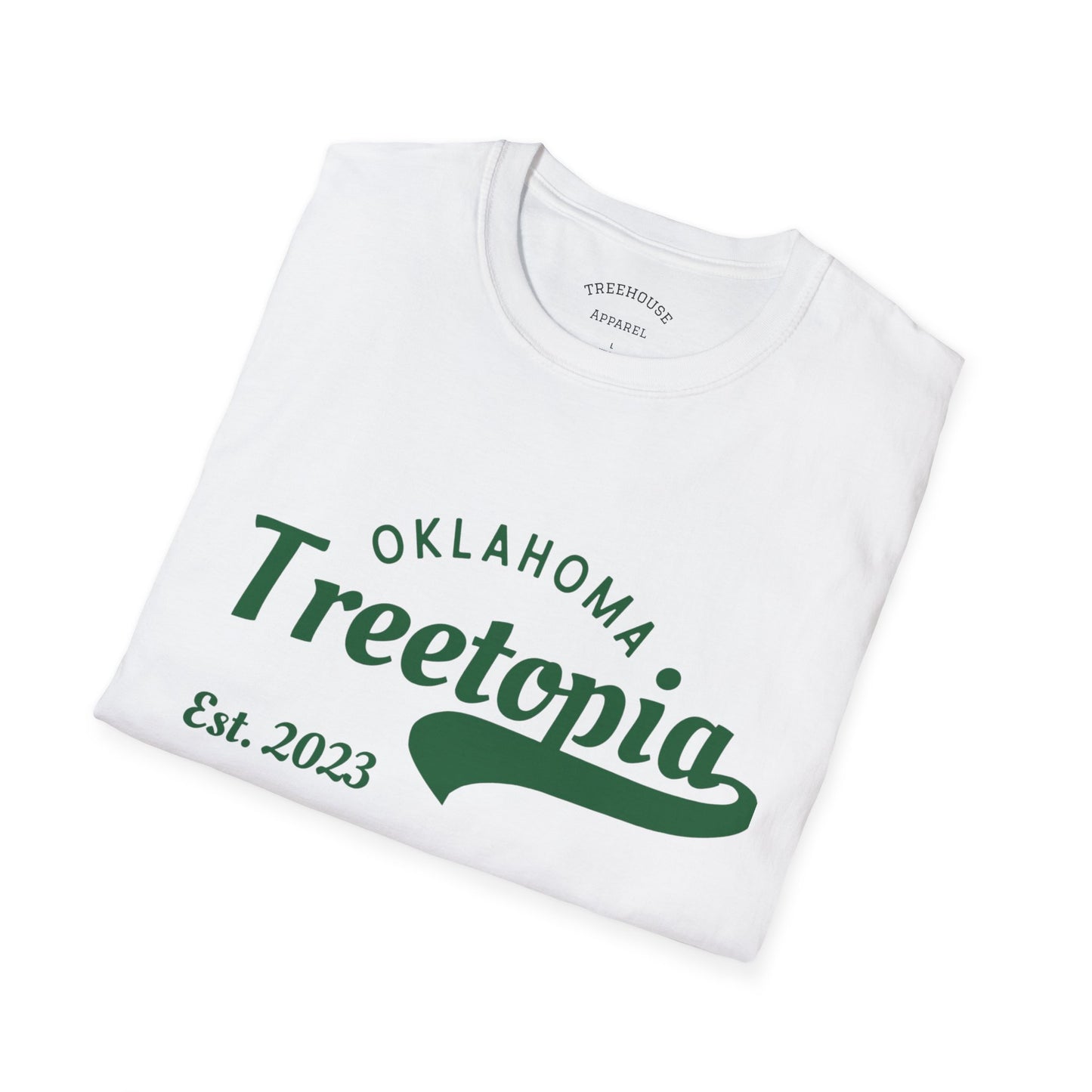 Treetopia Treehouse Tee – Unisex Softstyle Shirt for Nature Lovers | Oklahoma